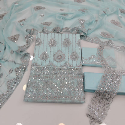 Party Wear Luxury Embroidered Cotton 3PC