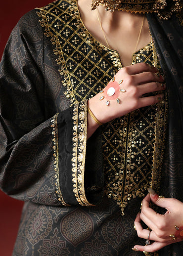 Humjoli Printed Embroidered Lawn 3PC Unstitched