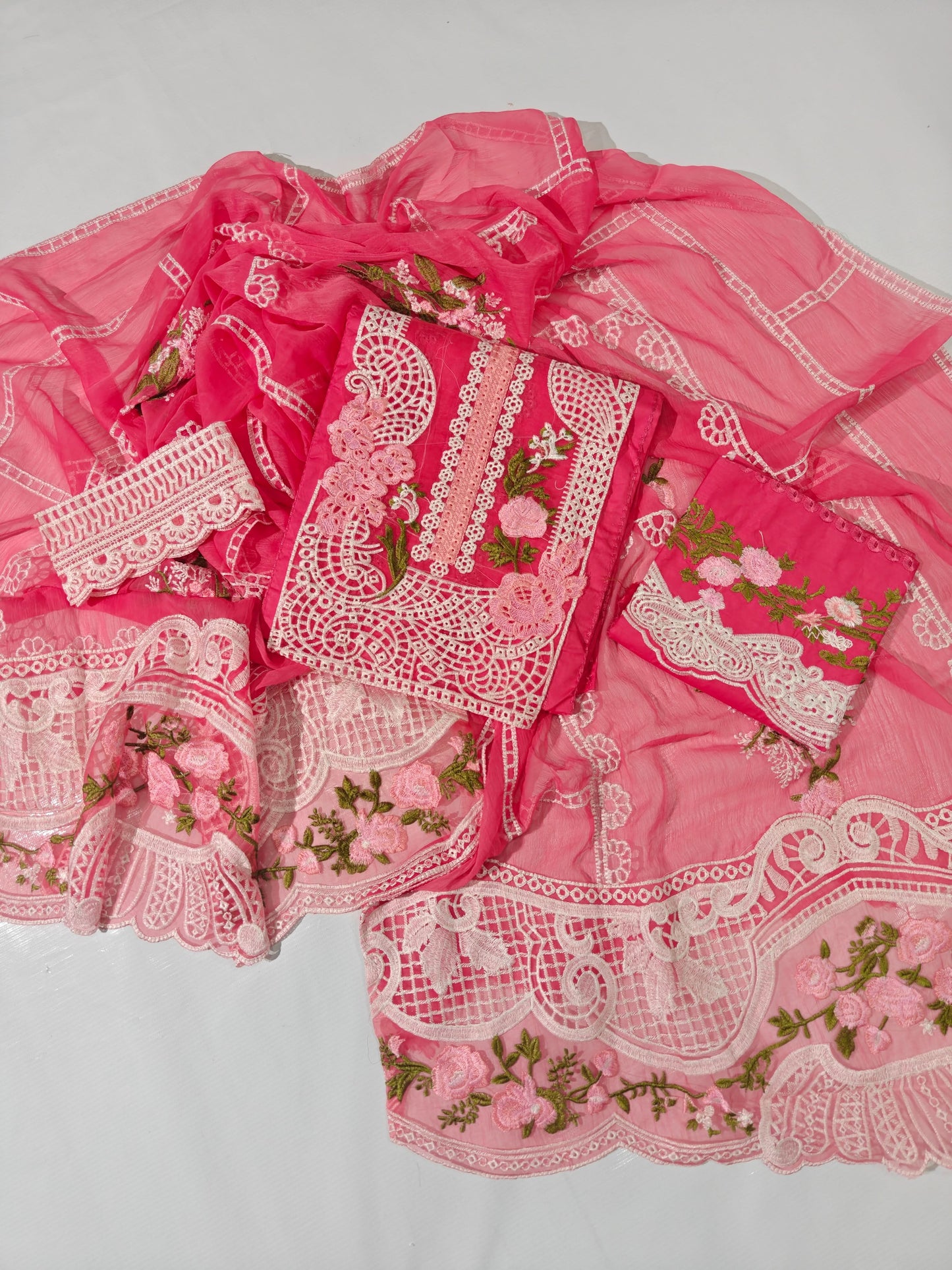 Crimson Luxury Embroidered Cotton