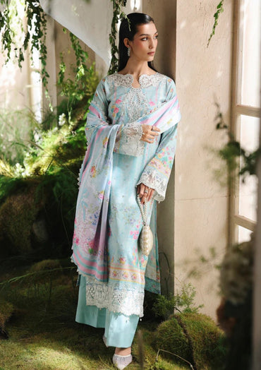 Raj Bari Printed Embroidered Lawn 3PC Unstitched
