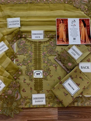 Iznik Printed Embroidered Lawn