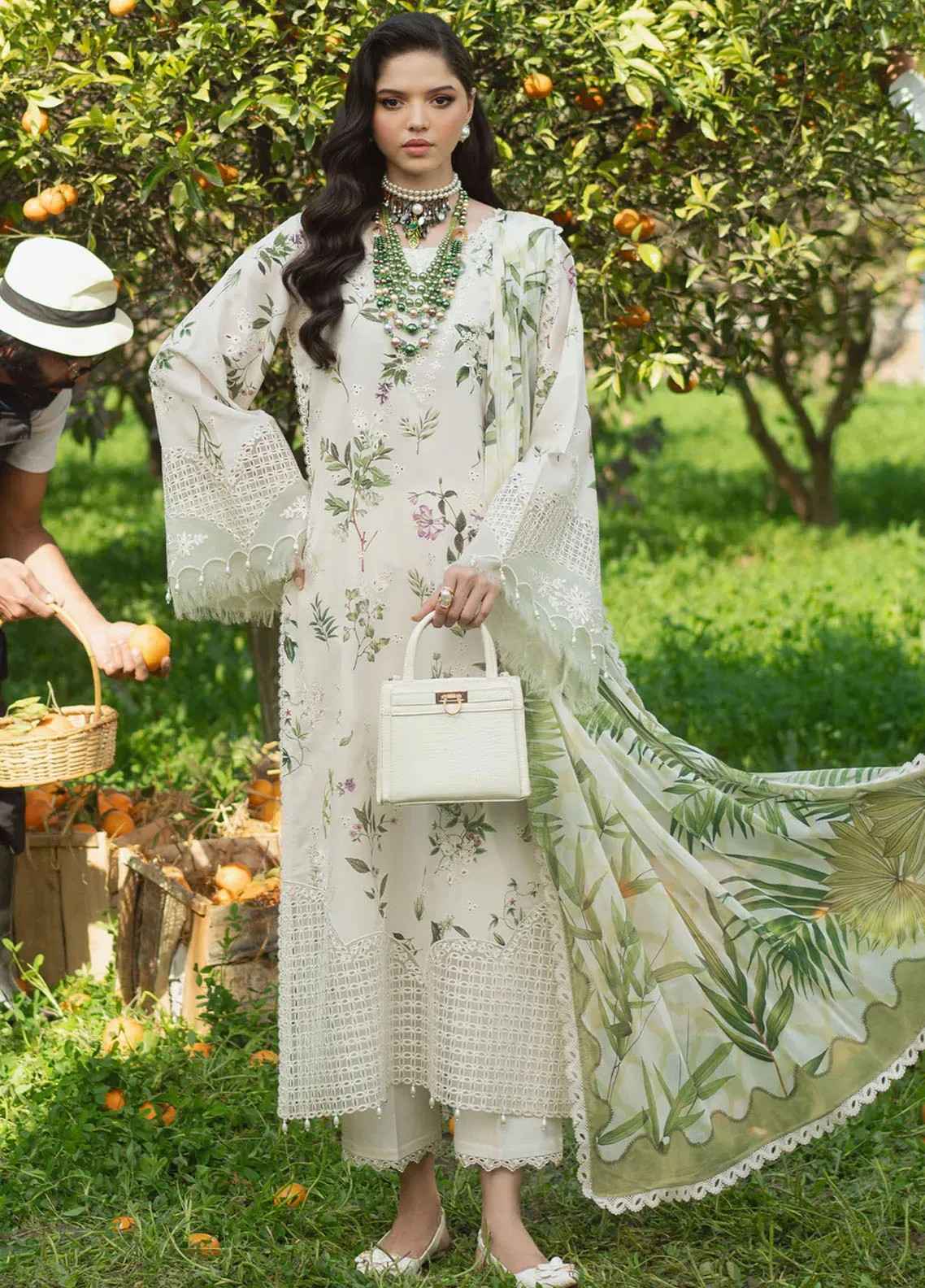 Sardinia Embroidered Printed Lawn