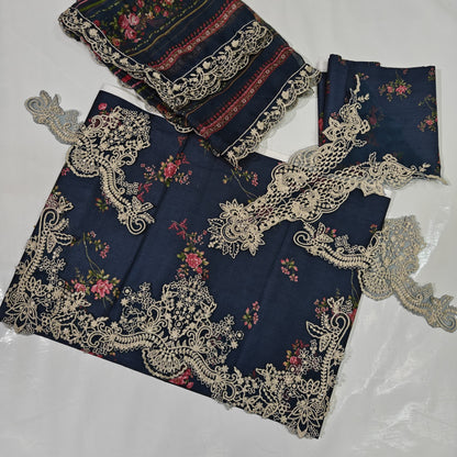 Iznik Printed Embroidered Lawn
