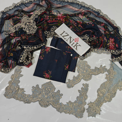 Iznik Printed Embroidered Lawn