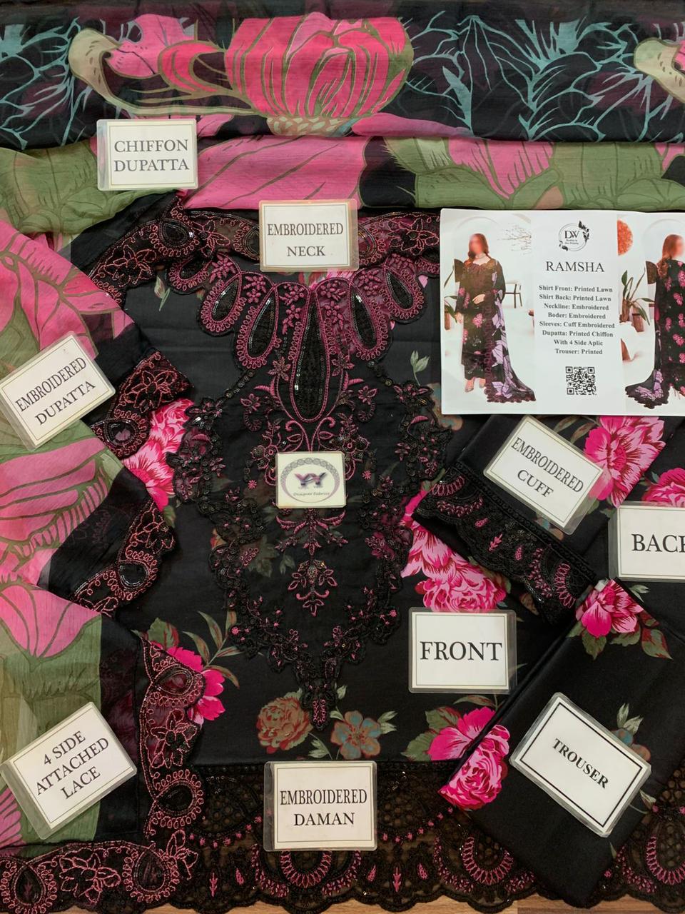 Ramsha Printed Embroidered Lawn