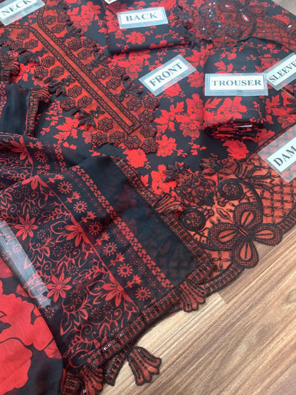 Mohagni Printed Embroidered Lawn 3PC Unstitched