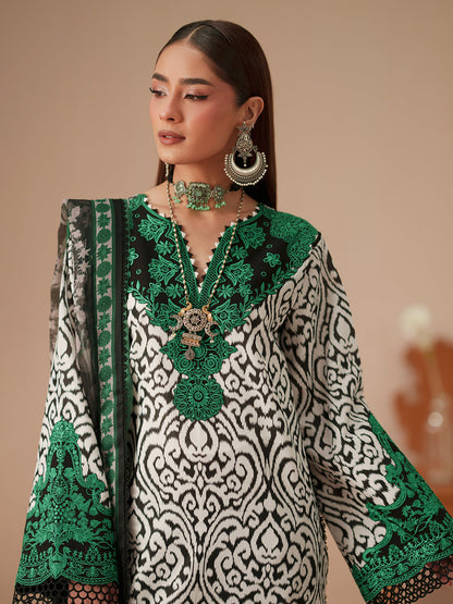 Bin ilyas Printed Embroidered Lawn 3PC Unstitched