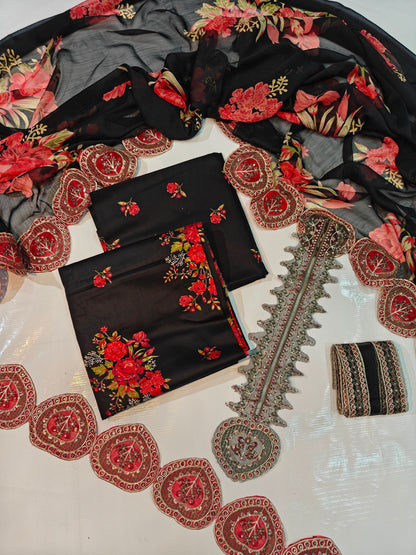 Nanaya Printed Embroidered Lawn 3PC