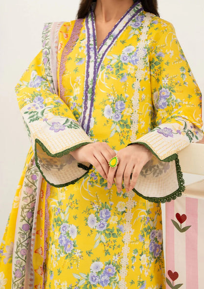 Mahnur Printed Embroidered Lawn 3PC Unstitched