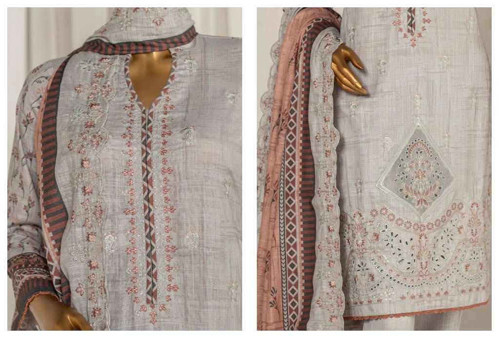 Safina Khaddhar Embroidered 3Pc - Memon Clothes