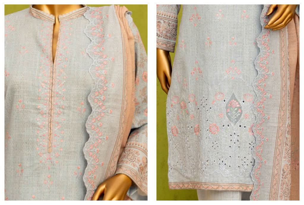 Safina Khaddhar Embroidered 3Pc - Memon Clothes