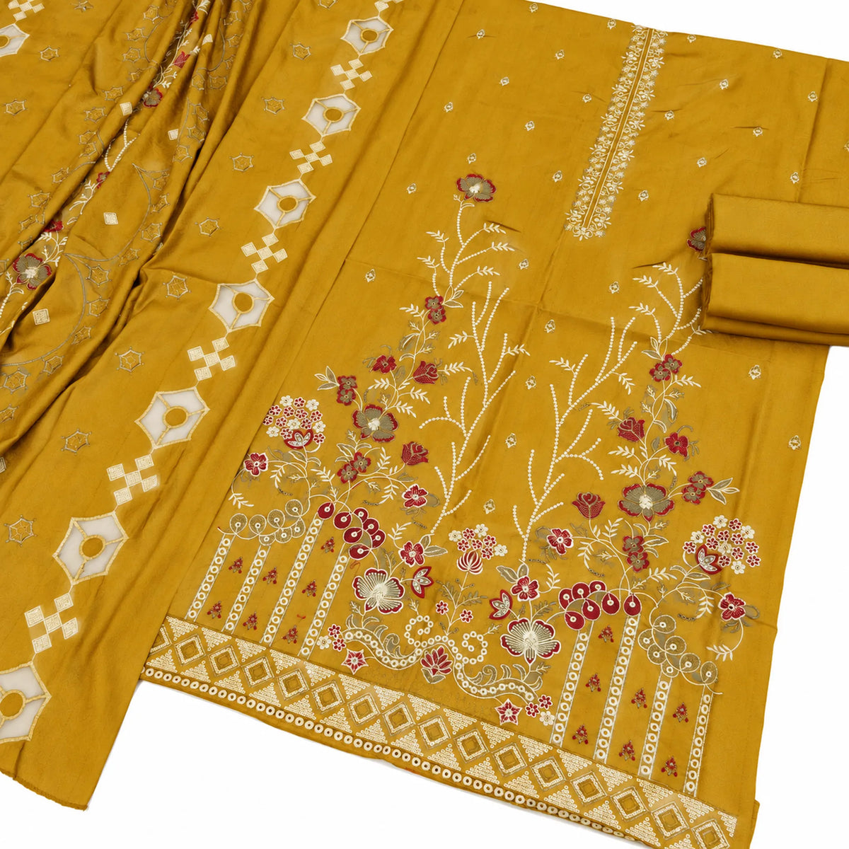 Dhanak Fancy Embroidered 3PC | VOL-1044