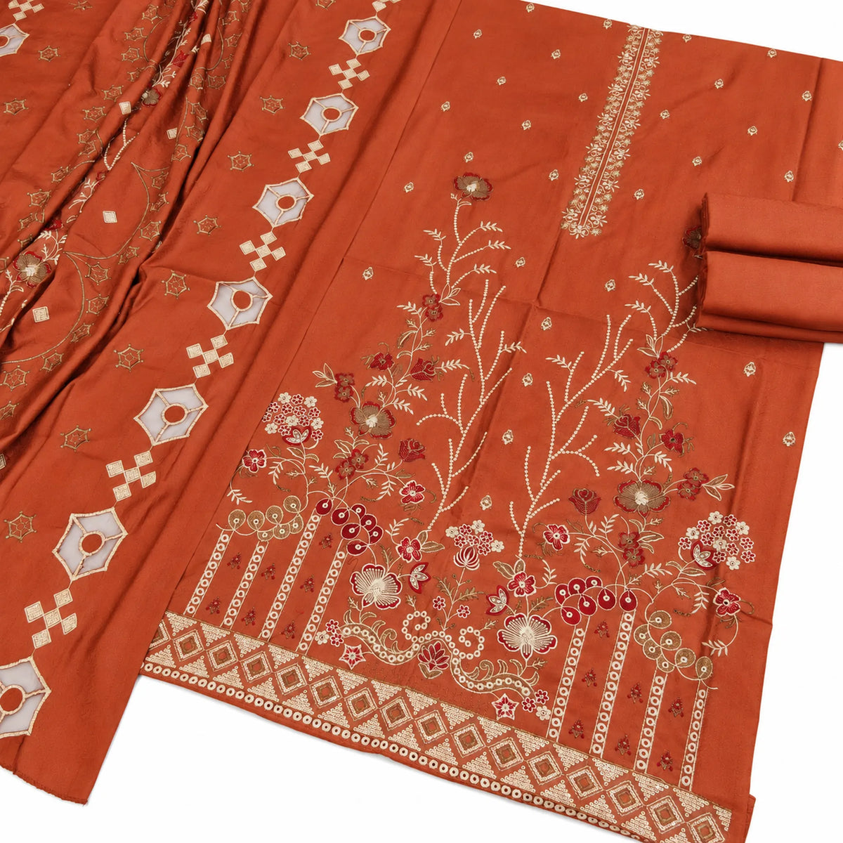 Dhanak Fancy Embroidered 3PC | VOL-1044