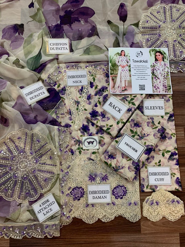 Tawakkal Printed Embroidery Unstitched - Memon Clothes