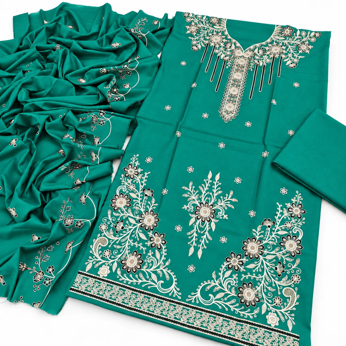 Dhanak Fancy Embroidered 3PC |