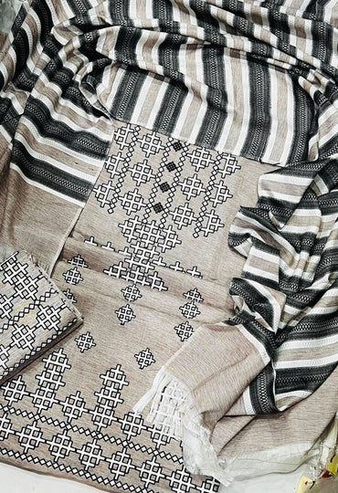 Winter Collection Khaddar Stuff 3 Piece Suit - Memon Clothes