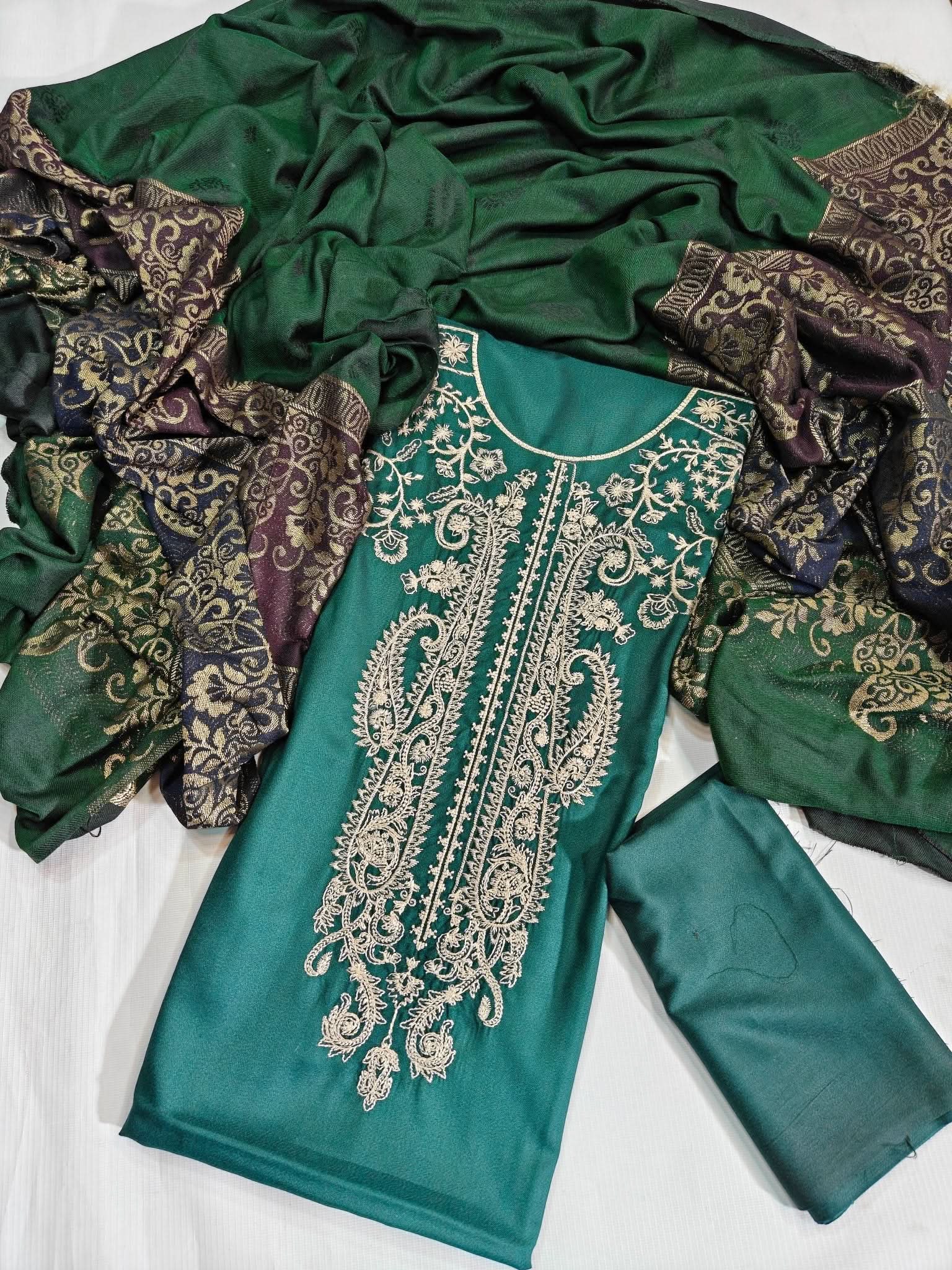 Zeenat Dhanak Fancy Unstitched 3PC - Memon Clothes